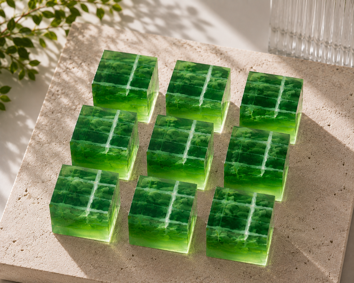 Moringa Botanical Jellies by YIXO presented on natural stone.
